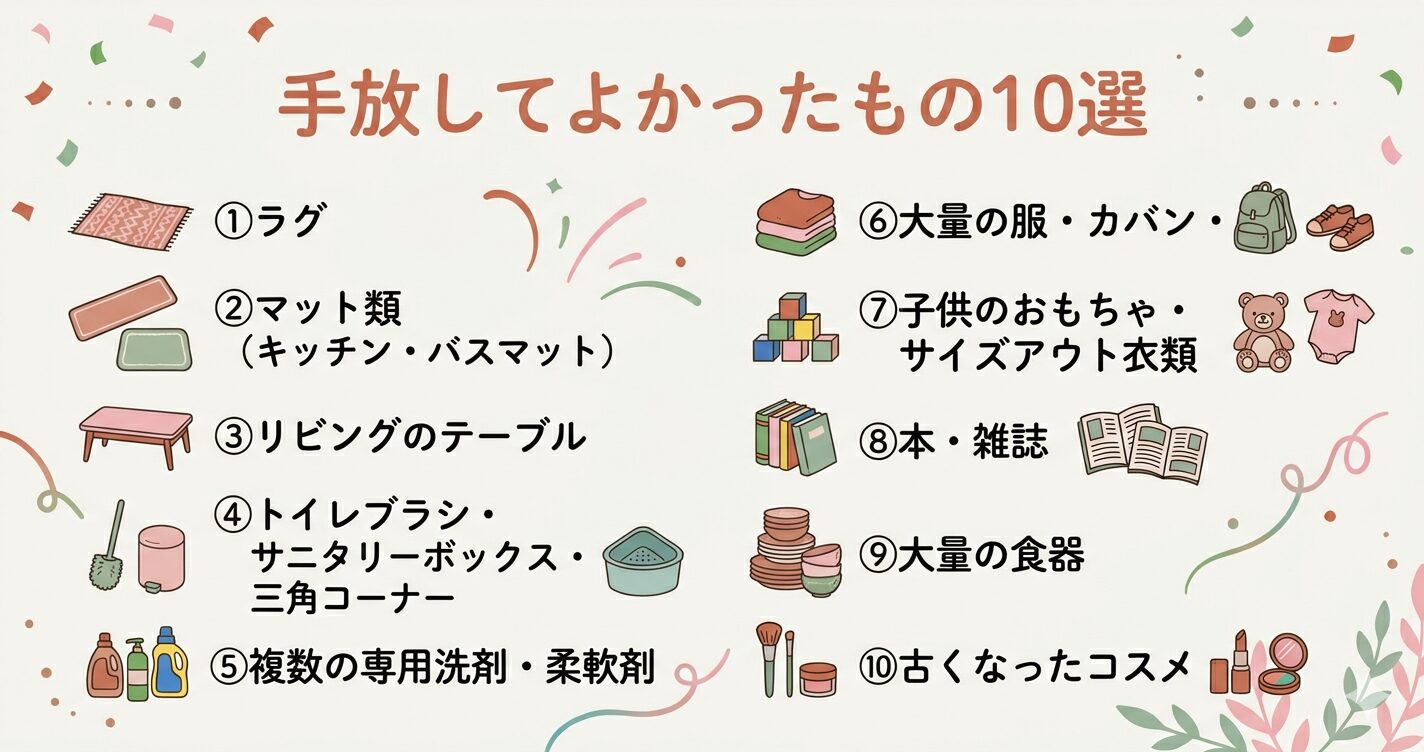 手放してよかったもの10選 まとめ図解