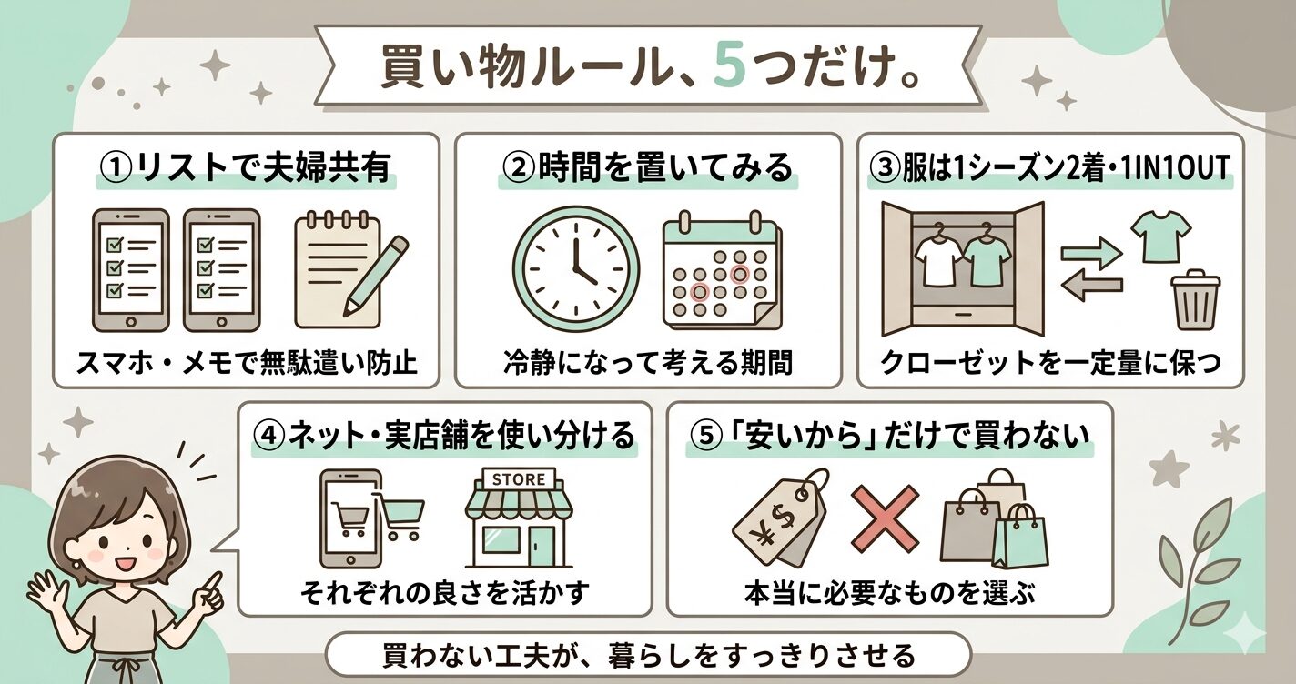 買い物ルール まとめ図解
