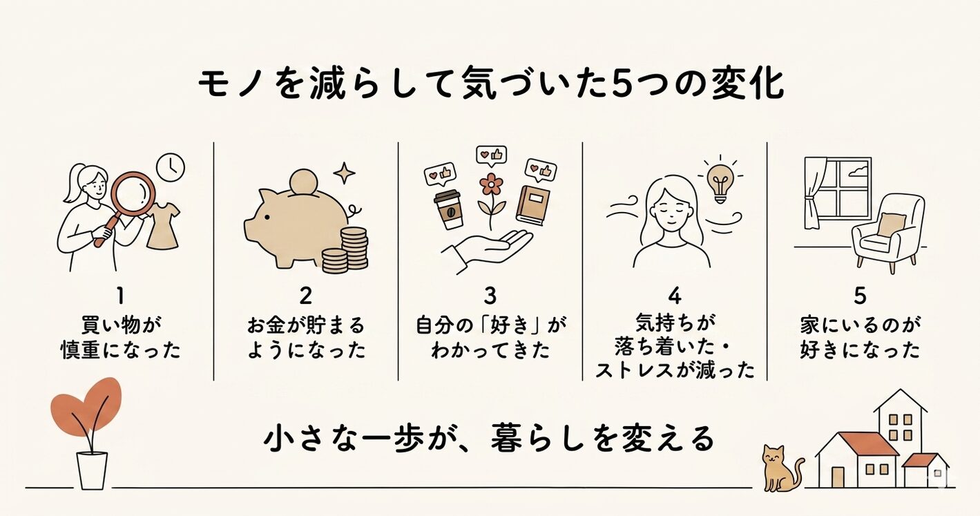 モノを減らして気づいた5つの変化