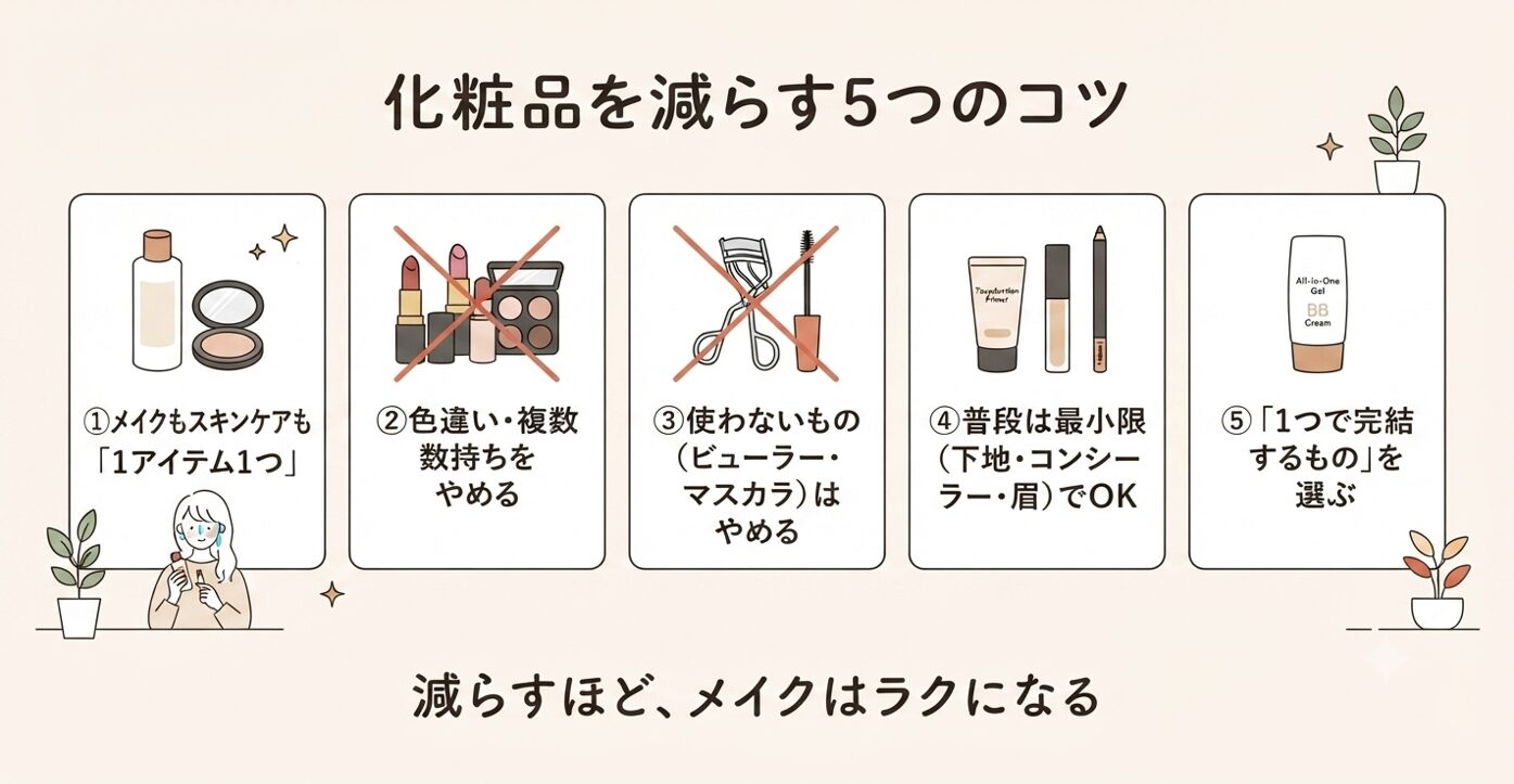化粧品を減らす5つのコツ