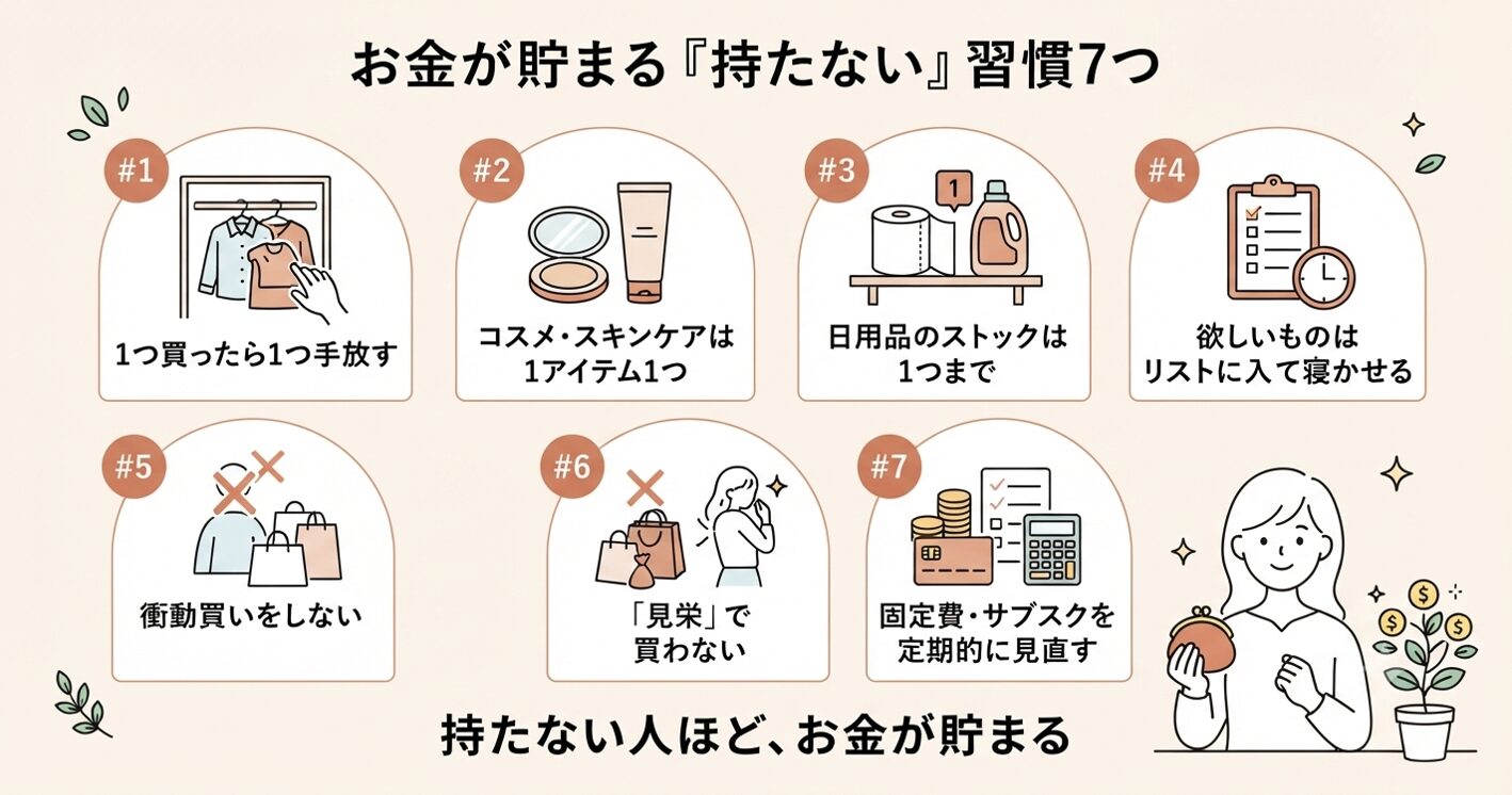 お金が貯まる持たない習慣7つ
