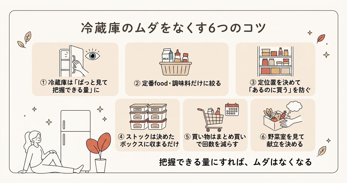 冷蔵庫のムダをなくす6つのコツ