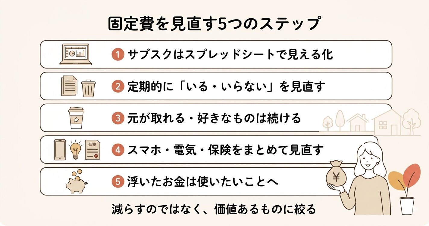 固定費を見直す5つのステップ