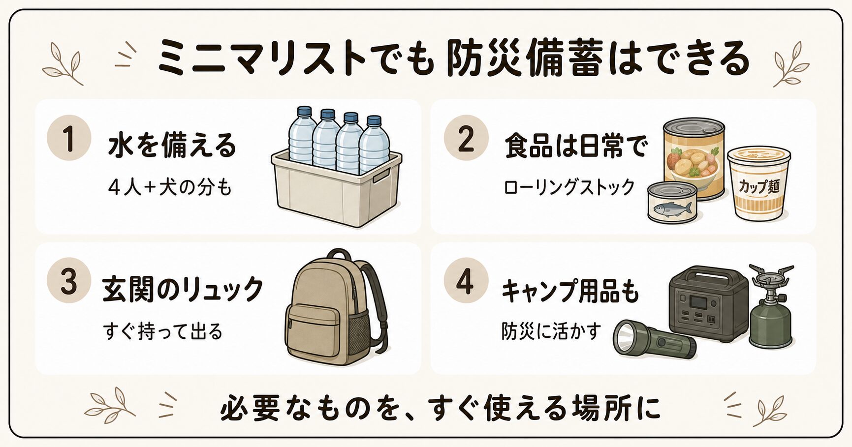 わが家の防災備蓄のまとめ