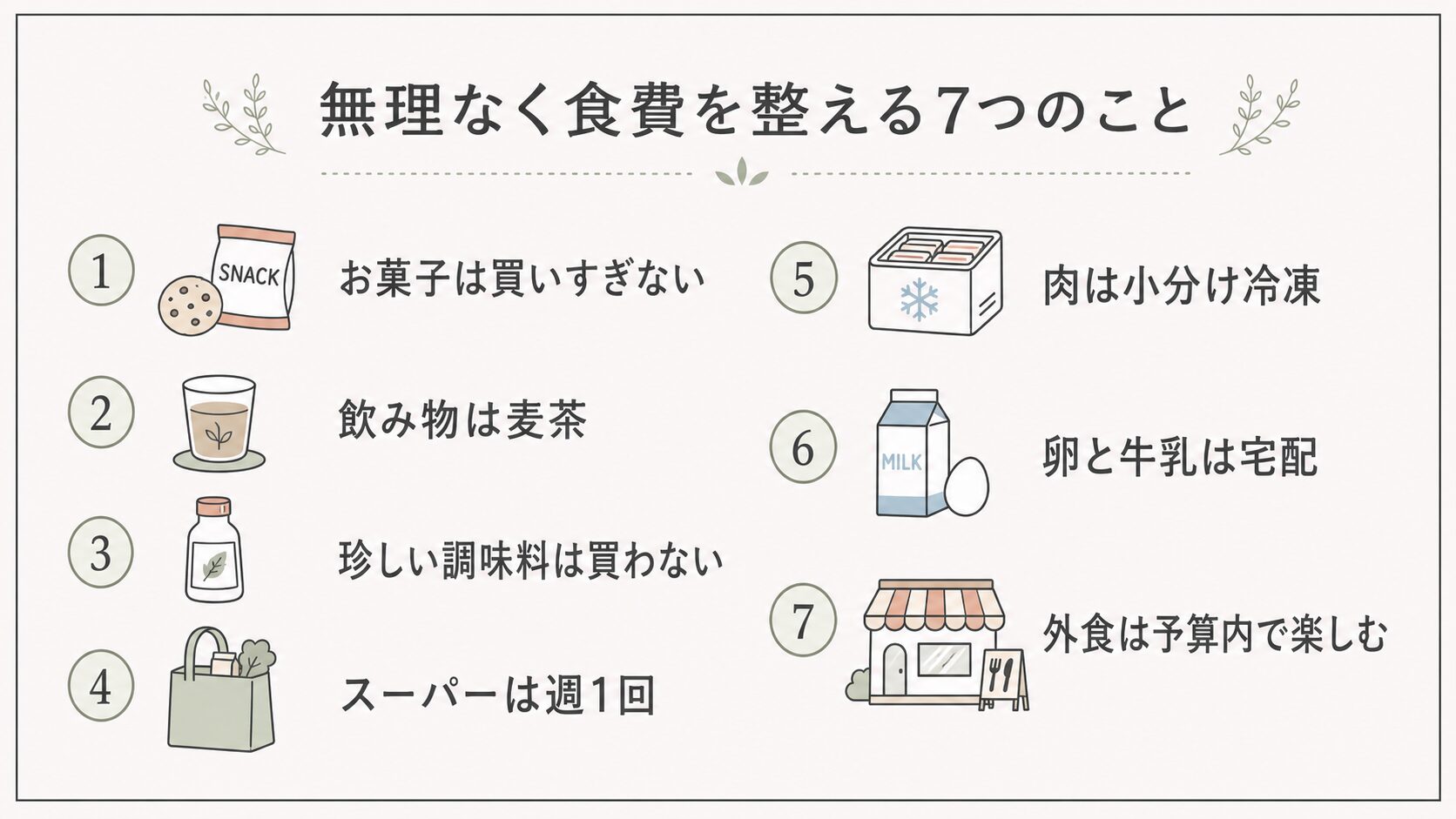 無理なく食費を整える7つのこと