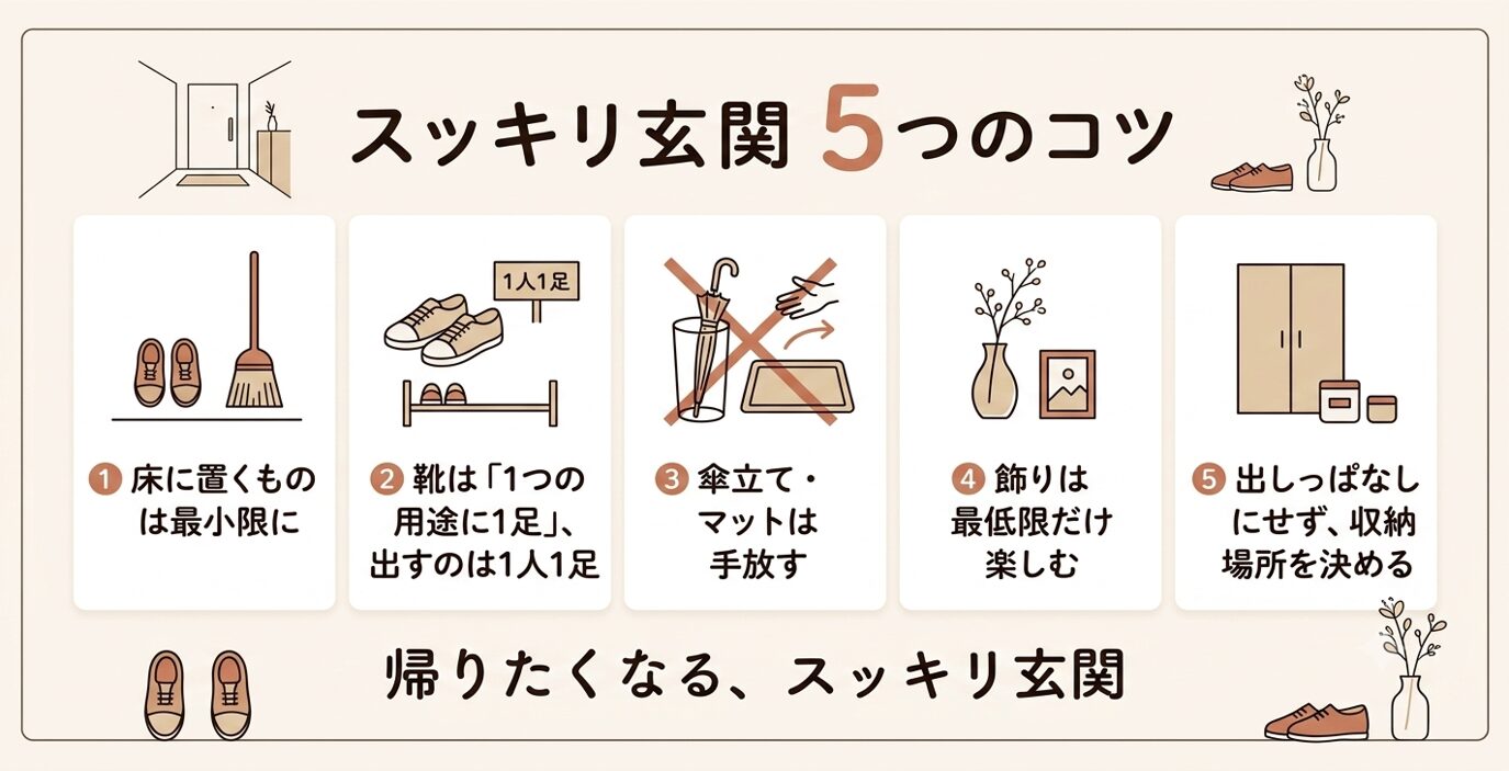 スッキリ玄関5つのコツ