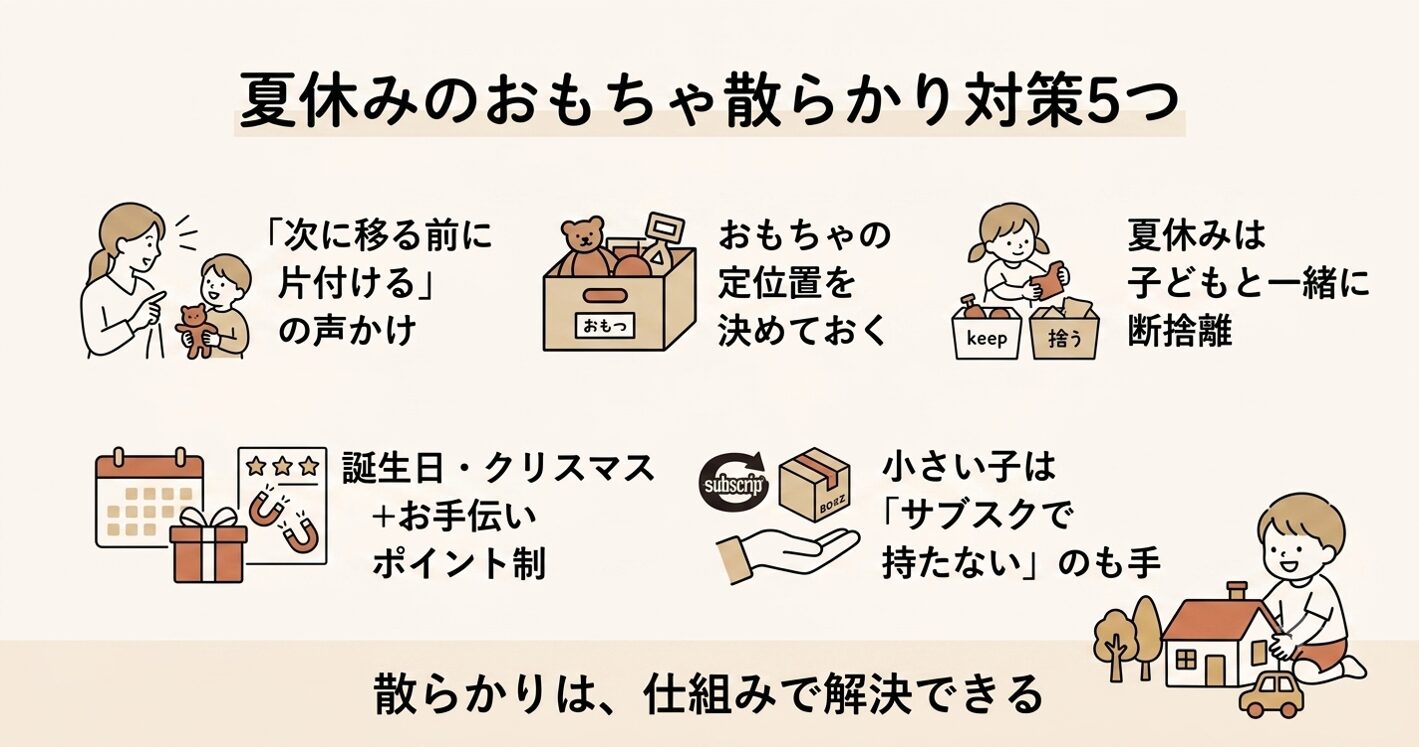 夏休みのおもちゃ散らかり対策5つ
