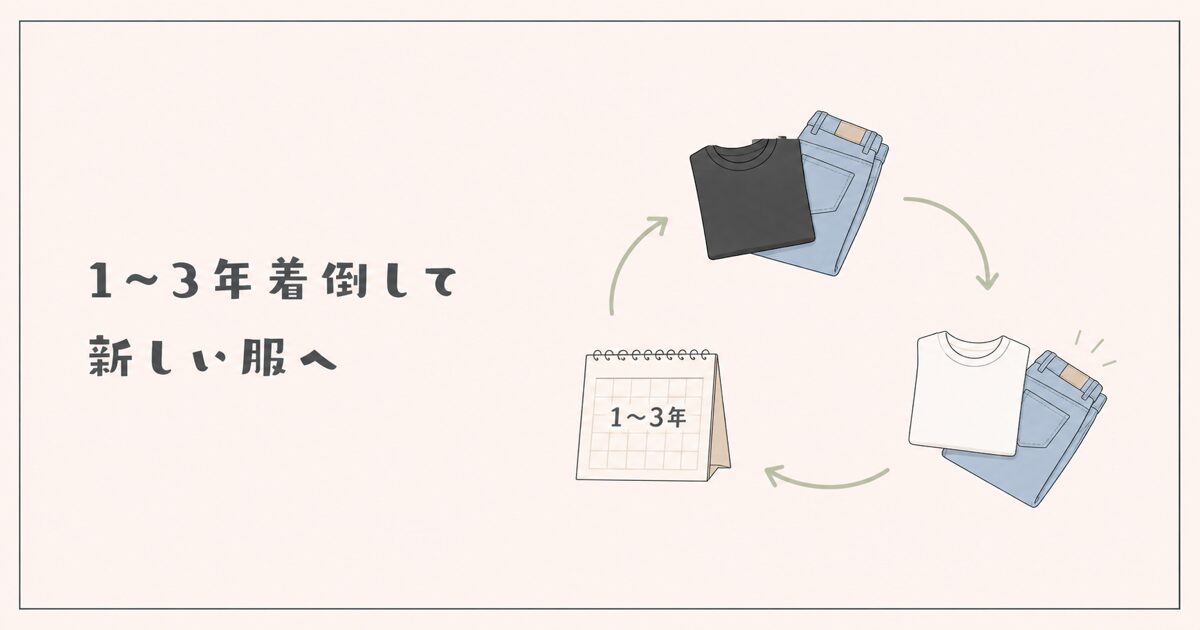 夏服を1〜3年着倒して新しい服へ入れ替えるサイクル