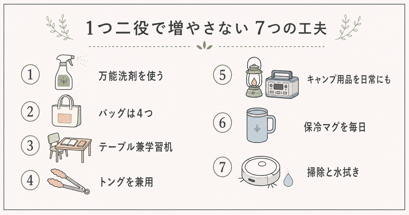 1つで何役もこなす7つの工夫まとめ