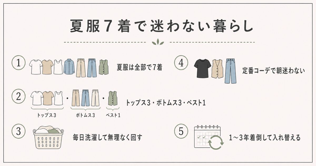 ミニマリスト主婦の夏服7着で迷わない暮らしのまとめ
